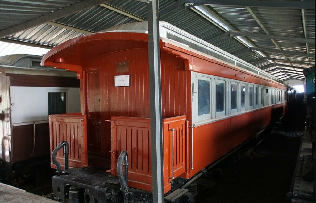 vintage Red Train in Matjiesfontein