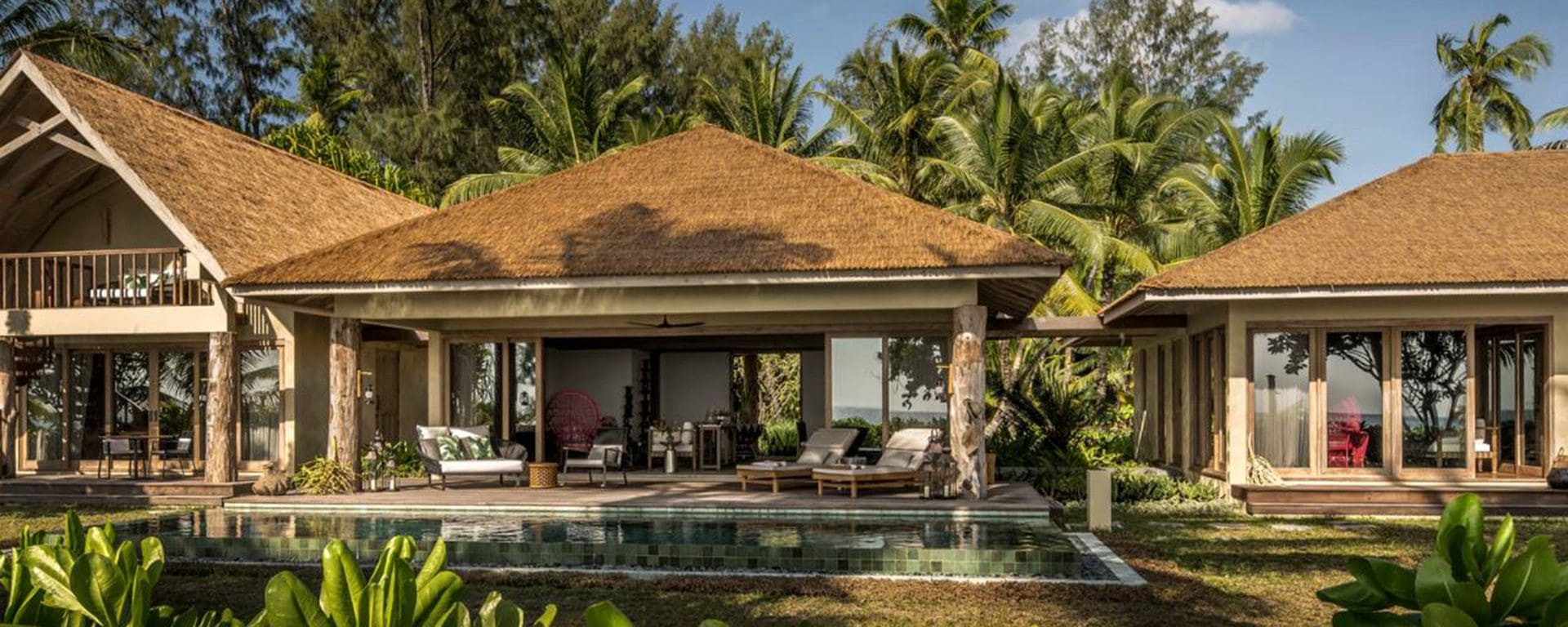 Aerial view of Four Seasons Desroches Island, Seychelles